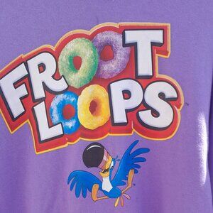 Vintage Kelloggs FrootLoops Purple Colorful Women's Medium Hoodie Long Sleeve 90